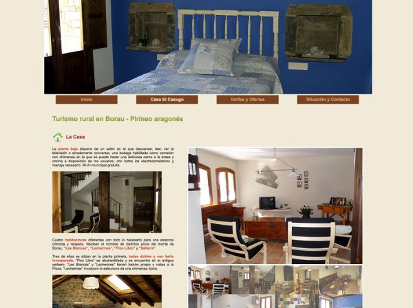 Web Casa Rural El Casugo en Borau