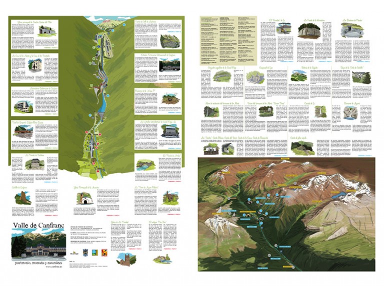 Mapa-folleto para el Ayuntamiento de Canfranc