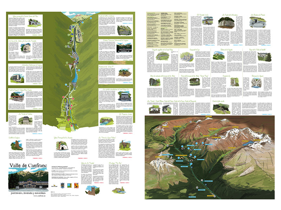 Mapa-folleto para el Ayuntamiento de Canfranc