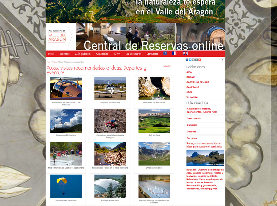Web de la Asociación Turística del Valle del Aragón: responsive