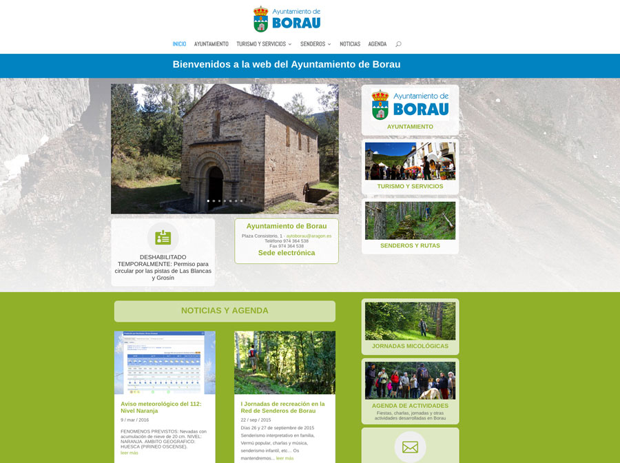 Web del Ayuntamiento de Borau