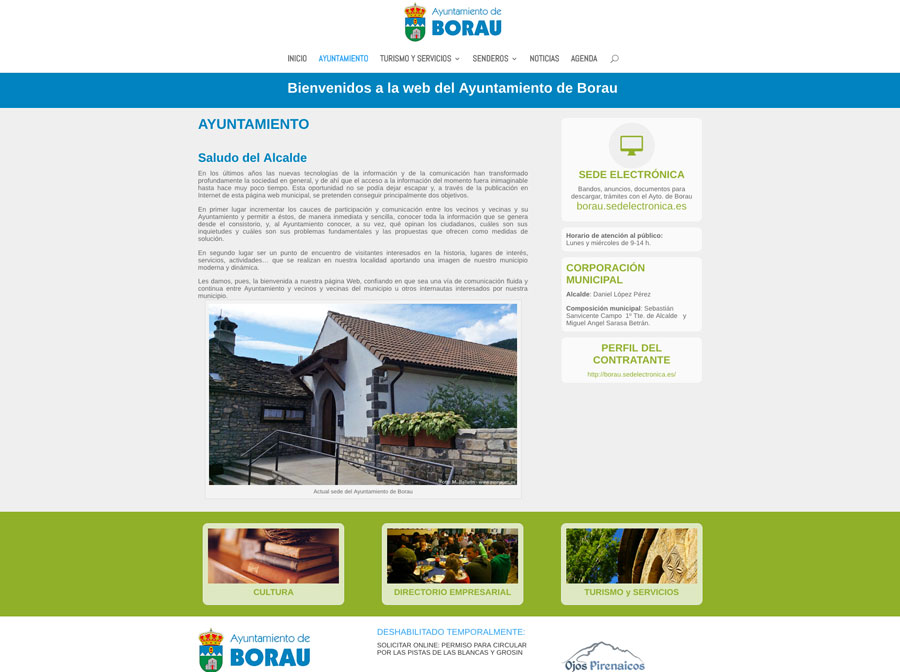 Web del Ayuntamiento de Borau
