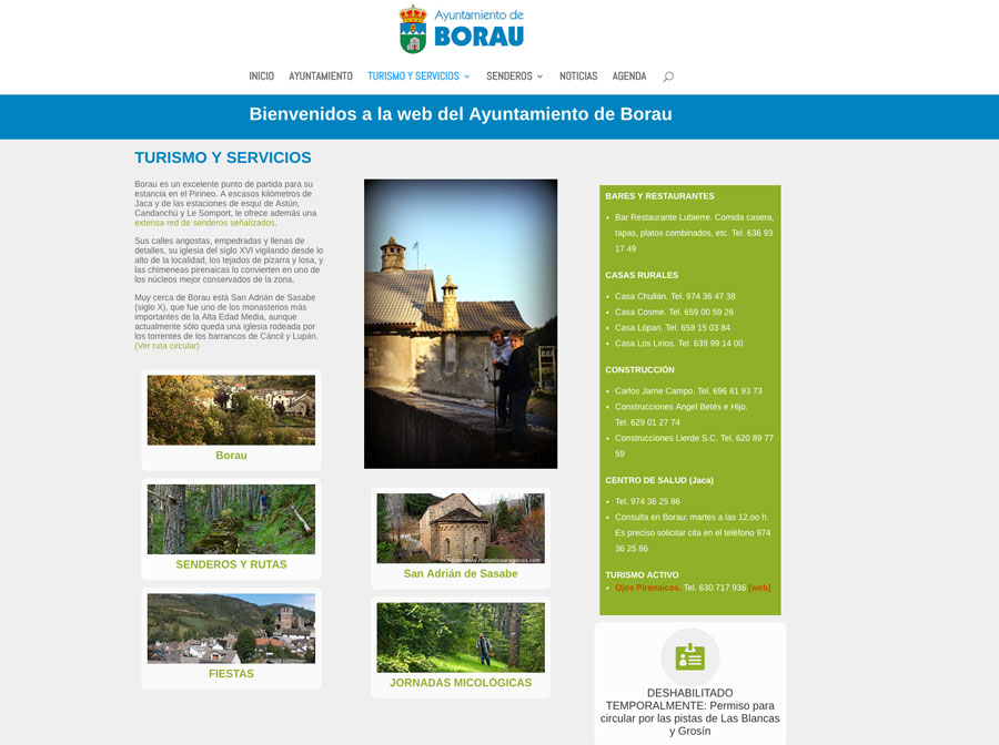 Web del Ayuntamiento de Borau