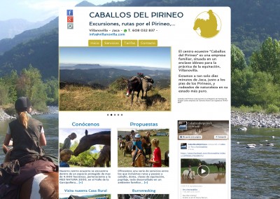 Web del centro ecuestre “Caballos del Pirineo”