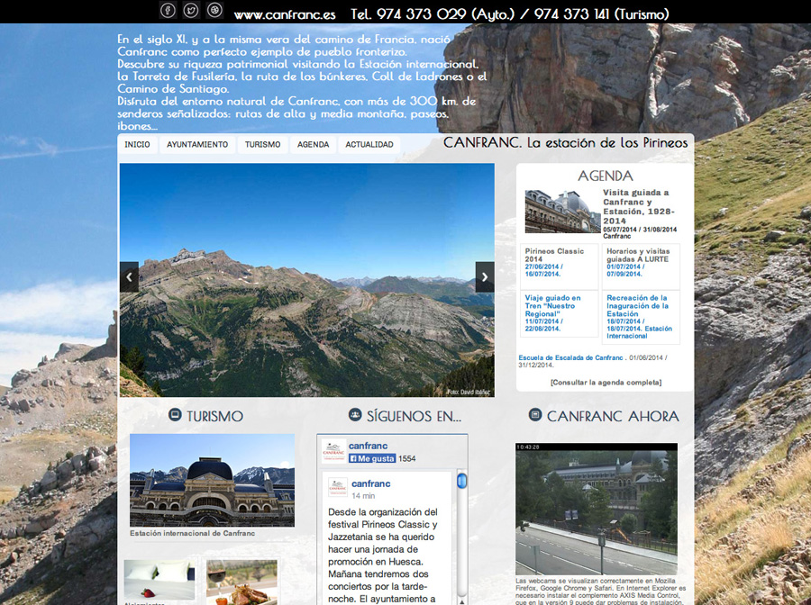 Renovación de la web del Ayuntamiento de Canfranc