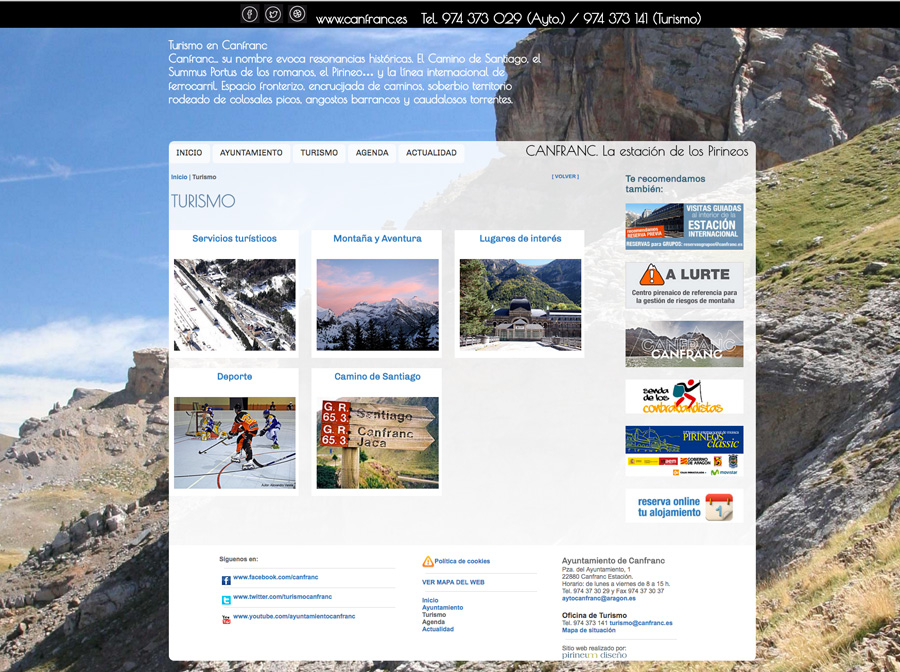 Renovación de la web del Ayuntamiento de Canfranc