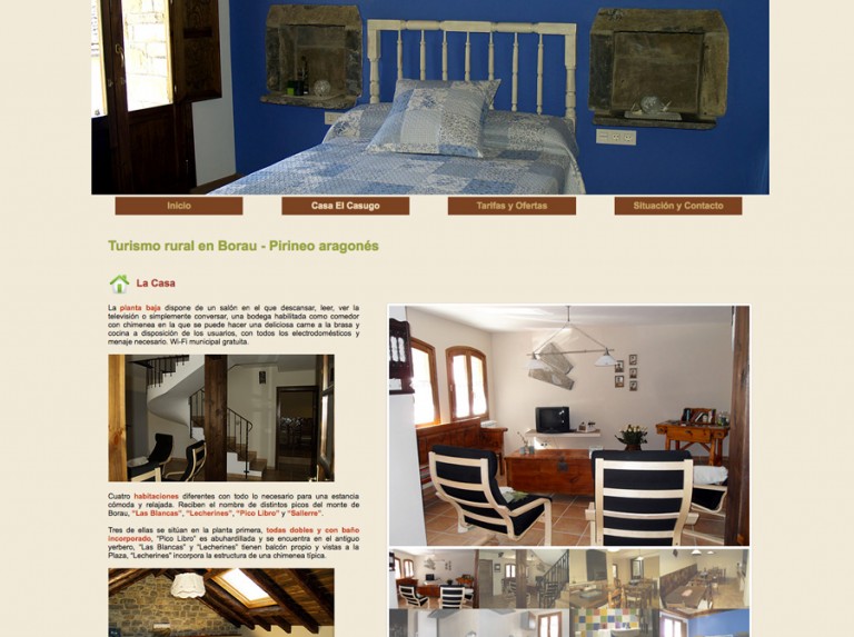 Web Casa Rural El Casugo en Borau