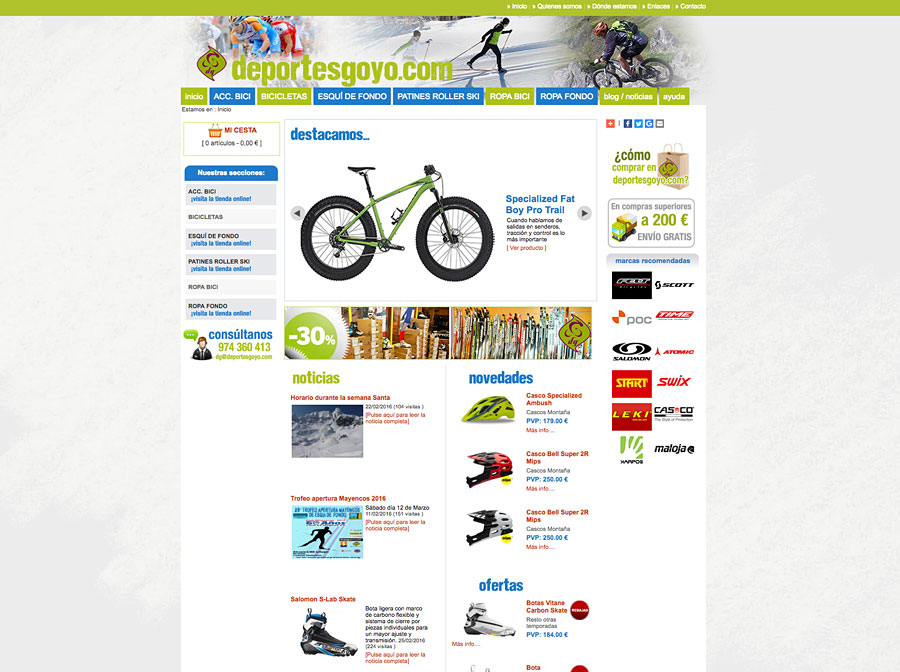 Tienda online de Deportes Goyo de Jaca