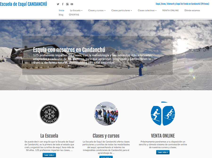 Web de la Escuela de Esquí de Candanchú: cursillos, clases, reserva online