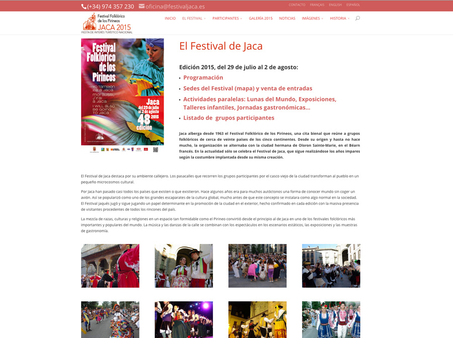 Web del Festival Folklórico de Jaca