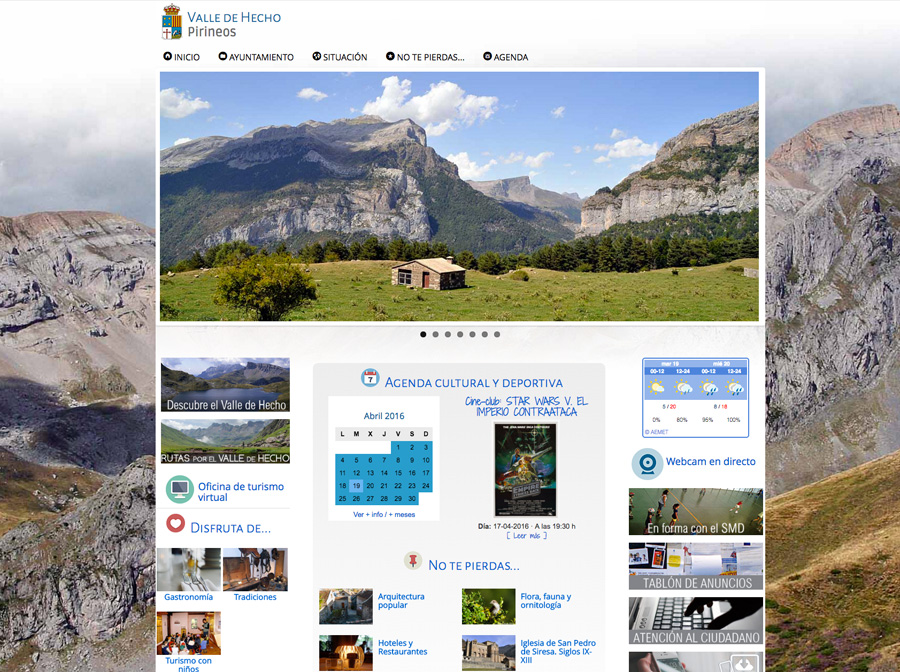 Web turística y municipal del Ayuntamiento de Hecho