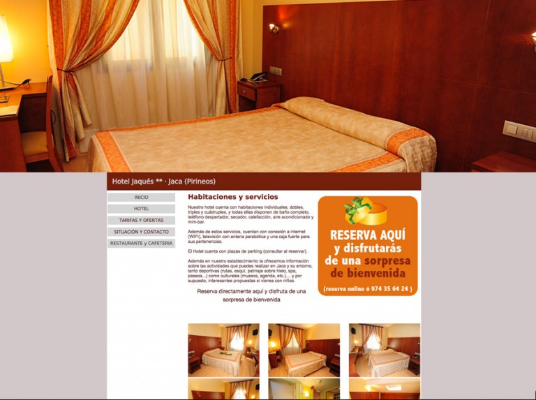 Web del Hotel y Restaurante Jaqués