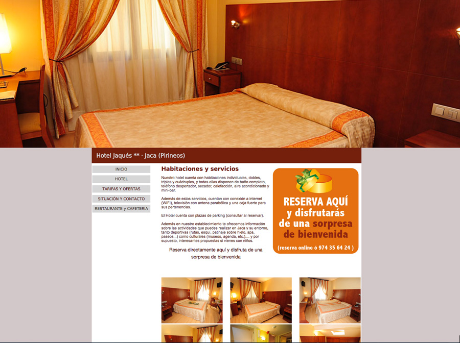 Web del Hotel y Restaurante Jaqués