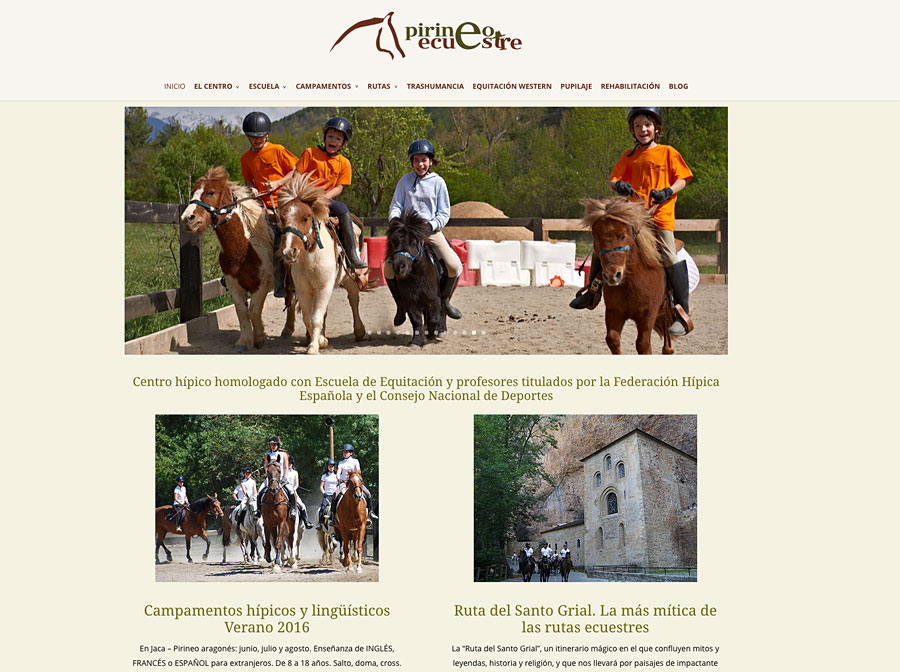 Web de Pirineo Ecuestre en WordPress