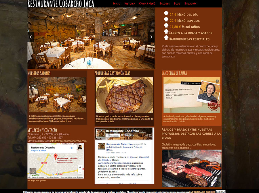 Web de Restaurante Cobarcho en Jaca