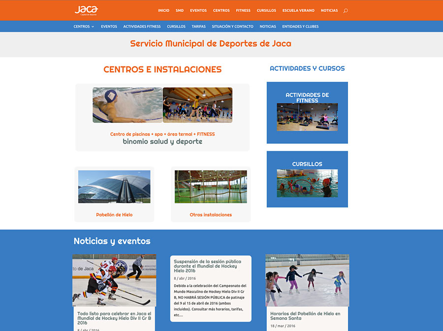 Web del Servicio Municipal de Deportes del Ayto. de Jaca