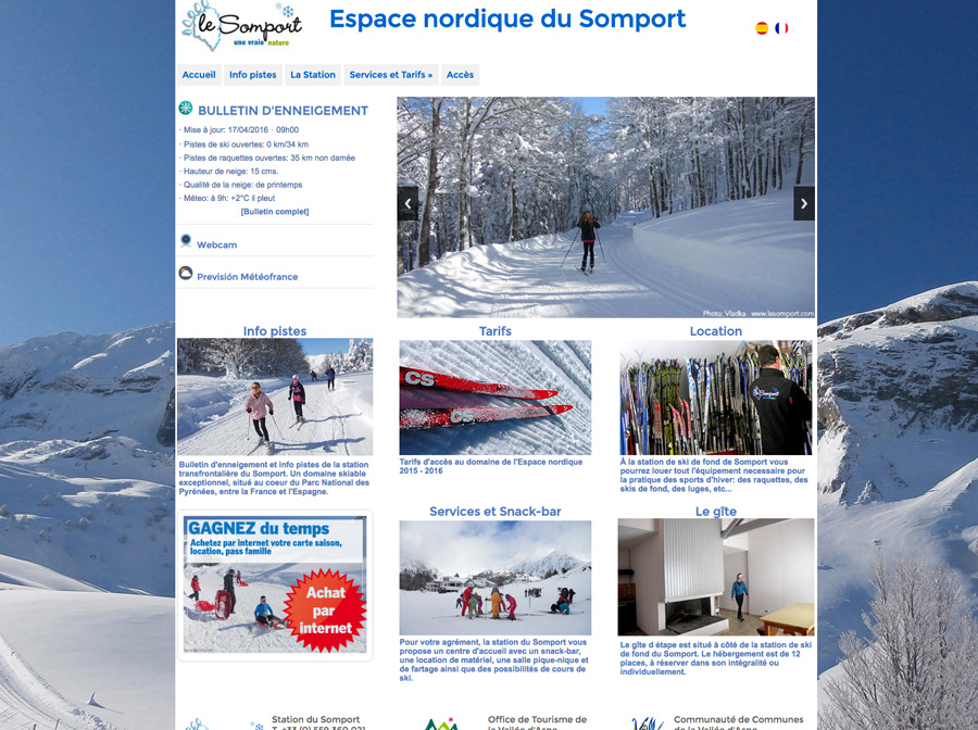 Web del Espace nordique du Somport