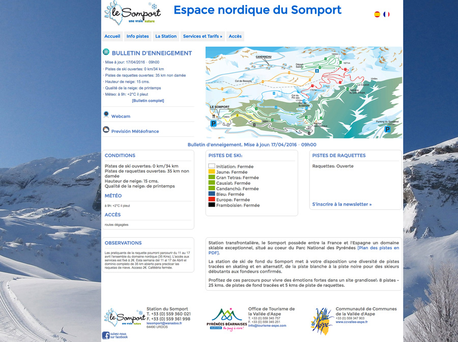 Web del Espace nordique du Somport