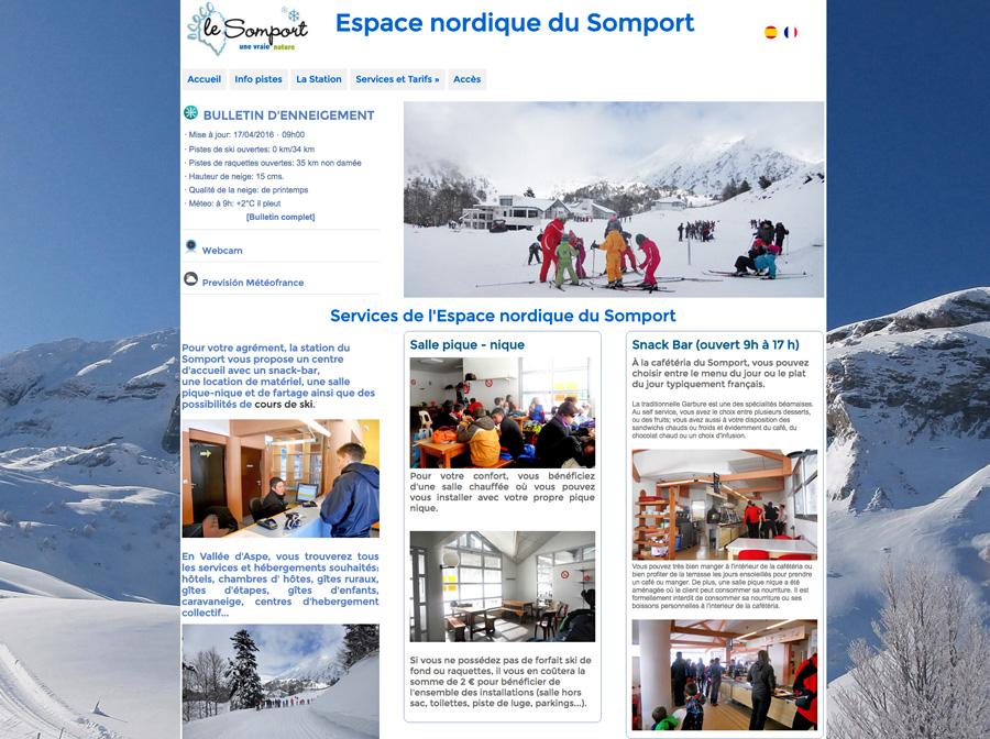 Web del Espace nordique du Somport