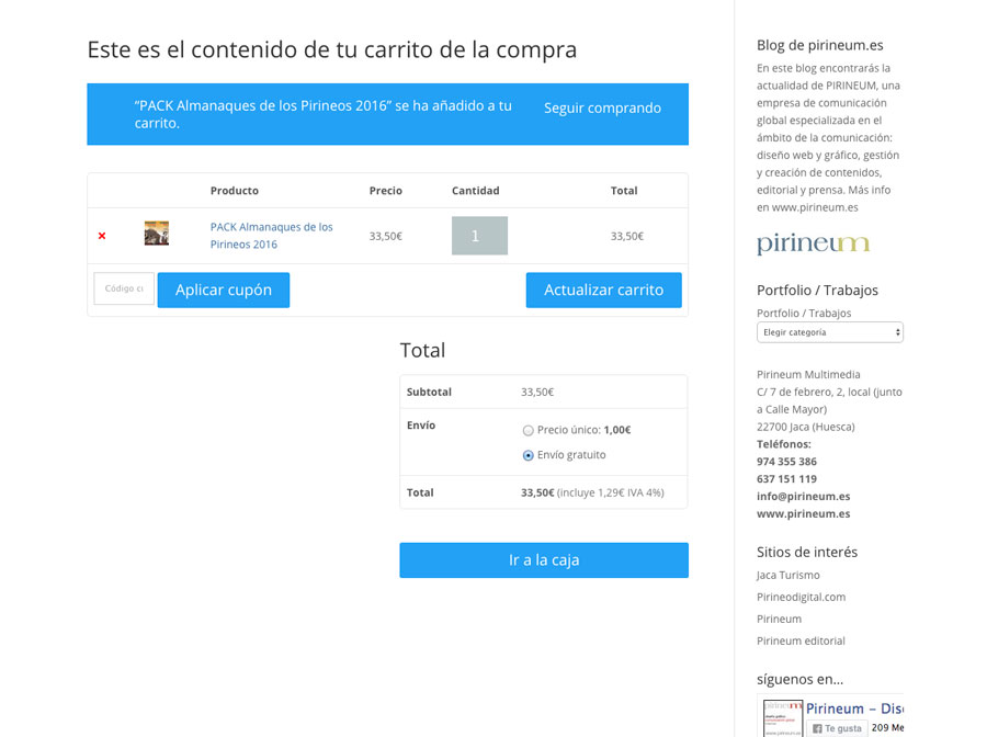 Tienda online sencilla en WordPress