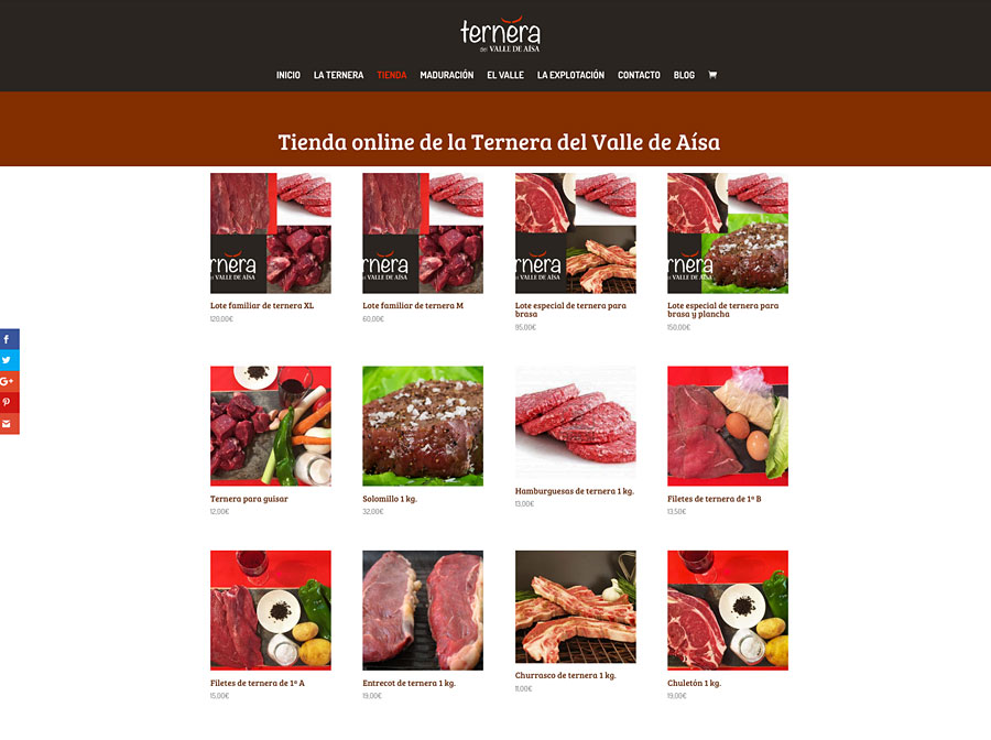 Web y tienda online de Ternera del Valle de Aísa