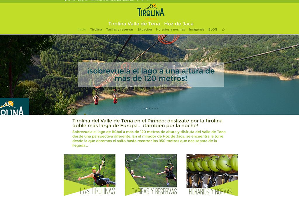 Web de la Tirolina Valle de Tena
