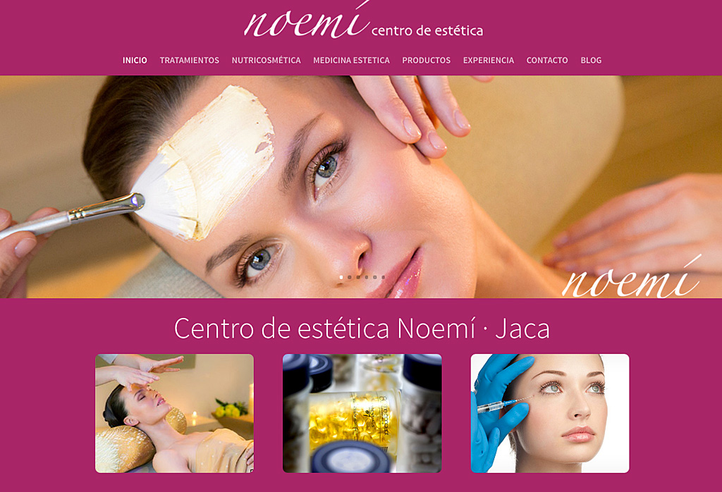 Diseño web en wordpress de centro estética Noemí Jaca