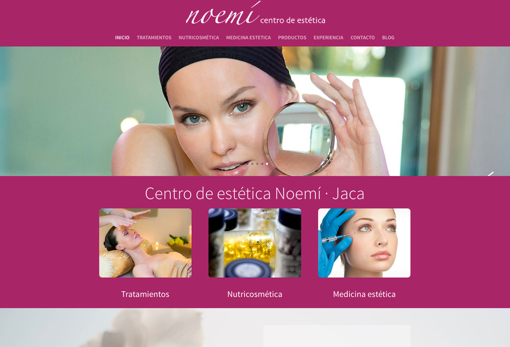 Web de Centro de estética Noemí · Jaca