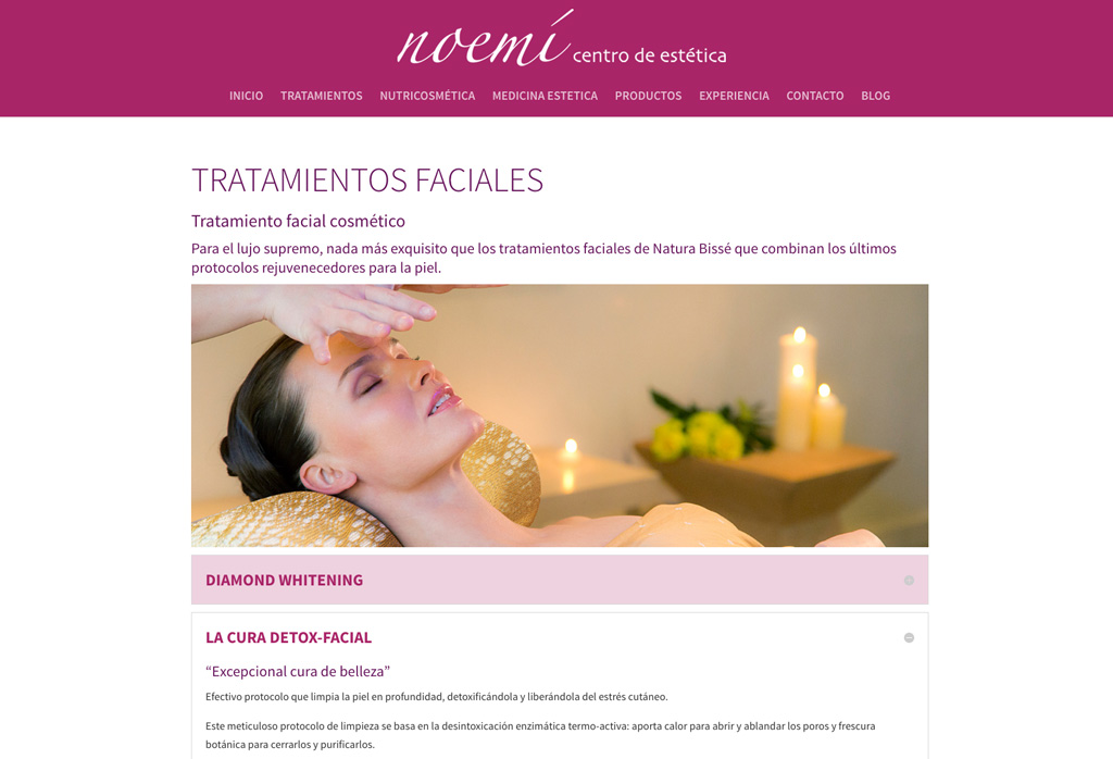 Web de Centro de estética Noemí · Jaca