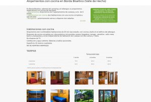 Web en WordPress para la Borda Bisaltico de Echo (www.bordabisaltico.com). Un completo sitio web con información sobre el camping, restaurante, apartamentos, sala para eventos y bungalows de este establecimiento del Valle de Hecho. 