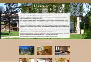 Web en WordPress de alquiler La Casa de Pico Collarada · Jaca