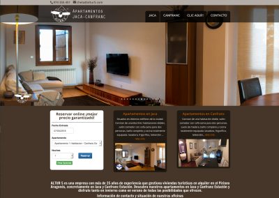 Web de apartamentos ALTUR 5 en Jaca y Canfranc