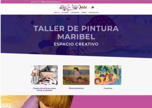 Web de Taller de Pintura Maribel Web sencilla realizada en WordPress para difusión de las clases, obra pictórica y cuentos de la artista afincada en Jaca: www.tallerdepinturamaribel.com