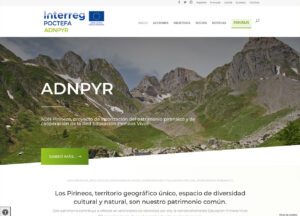Web multi idioma en WordPress del proyecto Poctefa ADNPYR . ADN Pirineos es un proyecto de valorización del patrimonio pirenaico y de cooperación de la Red Educación Pirineos Vivos.
