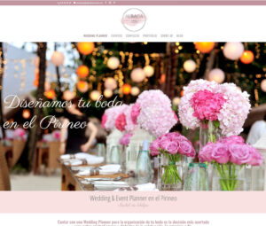 Web en WordPress de la empresa Albada Eventos, con sede en Jaca, dedicada a la organización de eventos y wedding planner en Pirineos.
