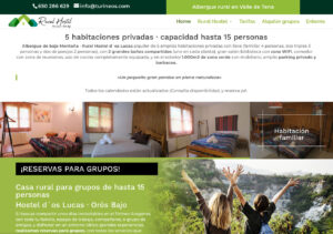 Web en WordPress de Rural Hostel. Albergue rural en el Valle de Tena Una web dinámica y usable, muy visual, realizada en WordPress. Integra el sistema de reservas online.