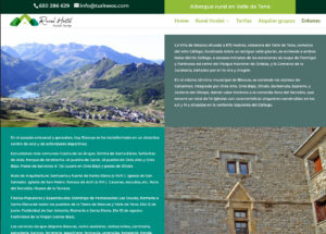 Web en WordPress de Rural Hostel. Albergue rural en el Valle de Tena Una web dinámica y usable, muy visual, realizada en WordPress. Integra el sistema de reservas online.