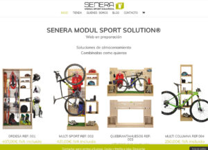 Diseño de web y comercio electrónico en WordPress de la empresa Carpintería Senera de Jaca, que lanza su nueva línea de sistema de almacenaje Senera Modul Sport.