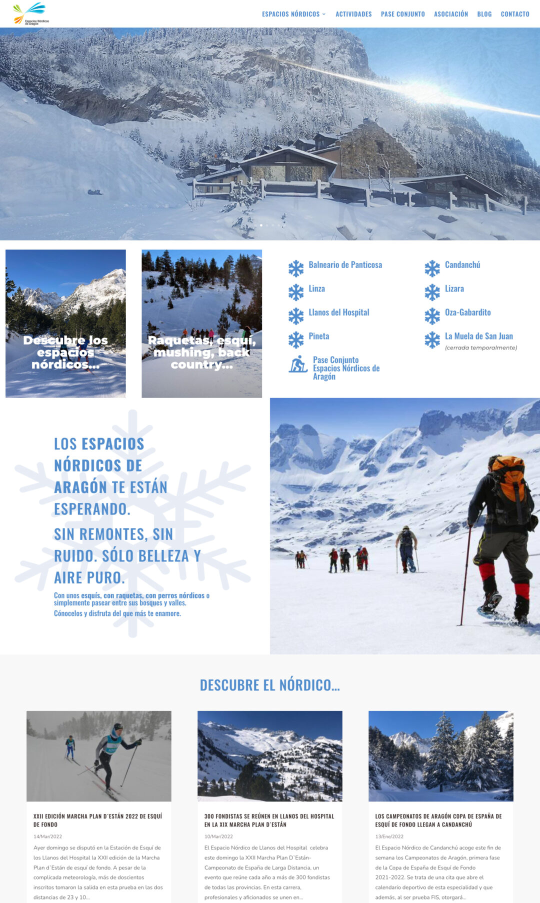 Web Espacios nórdicos de Aragón