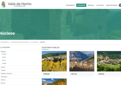 Webs municipales Jacetania y Alto Gállego y web comarca Alto Gállego