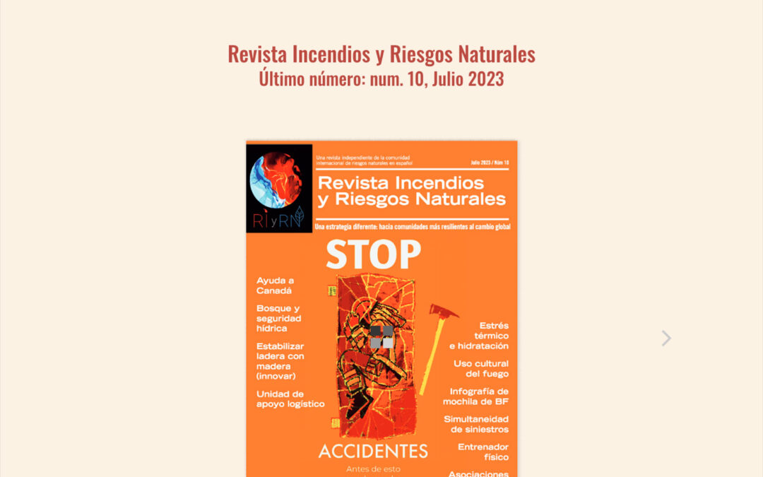 Revista Incendios y Riesgos Naturales